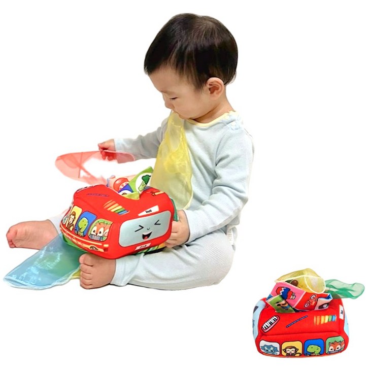 아리몰 유아 감각발달 티슈촉감놀이, 스쿨버스, 1개