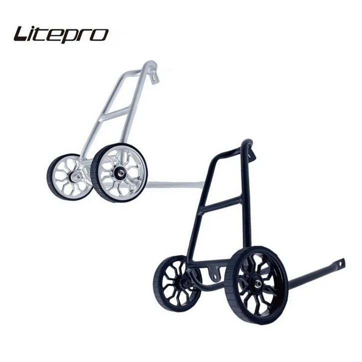 Litepro 접이식 자전거 리어 랙 Q 타입 넓어진 스파이더 레그 쉬운 휠 수하물 푸싱 화물 랙 브롬톤 3Sixty
