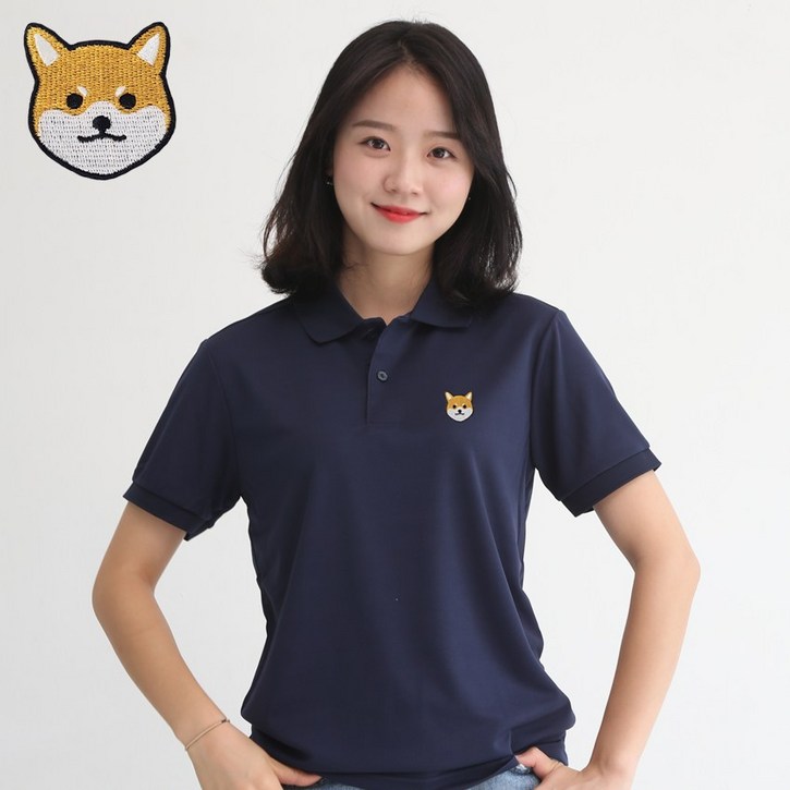 멋지군 쿨론 쿨 기능성 시바자수 카라 반팔 티셔츠