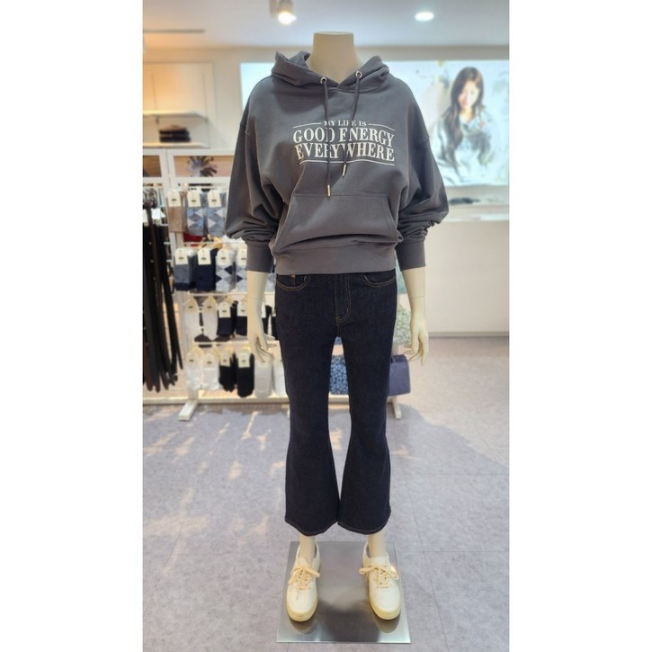 지오다노 여자 세미크롭 후드티셔츠굿에너지 325512