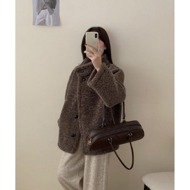 매일입는 봄, 겨울 부클 하이넥 무스탕 하프 코트 3color