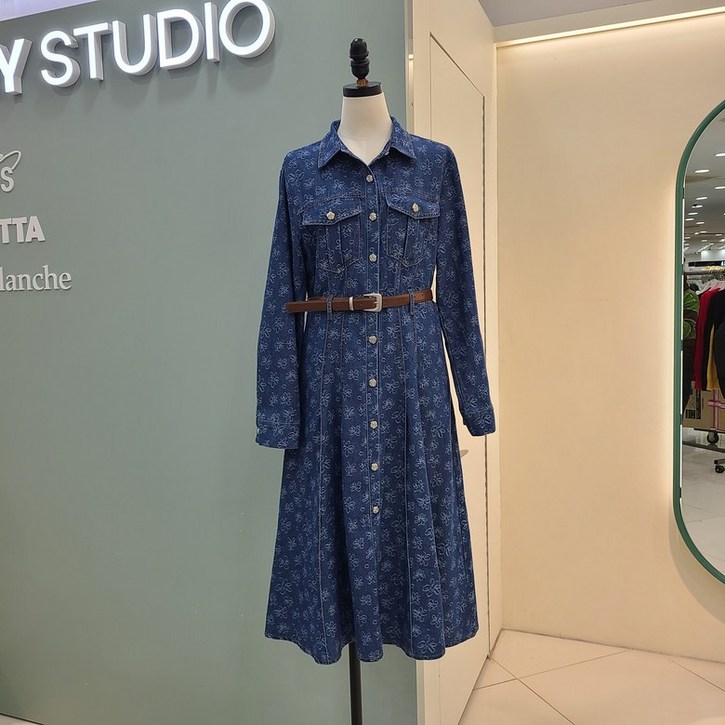 수스 카라오픈 데님원피스 S261BOP202 /블루