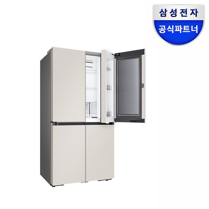 삼성전자 비스포크 냉장고 4도어 1등급 푸드쇼케이스 RM70F90M1GD 에센셜베이지