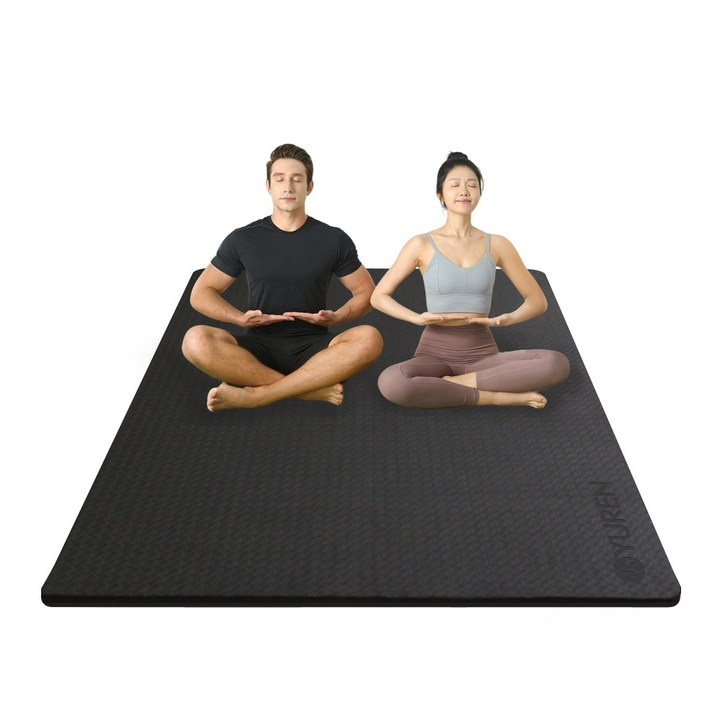 유렌 TPE 대형 홈트매트 130x200cm 요가매트 15MM 운동매트, 1개, 블랙