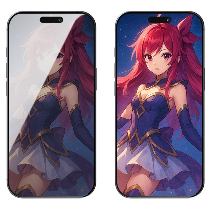 아이폰 지문방지 눈부심방지 강화유리 액정보호필름 2매셋트, 1박스