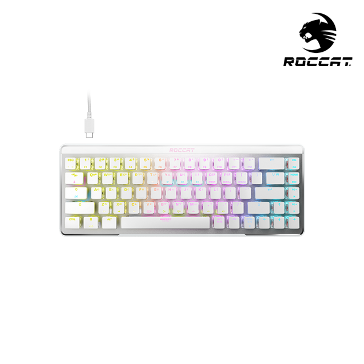 로캣 불칸 미니 에어 VULCAN II Mini Air 무선 게이밍 키보드( 블랙한글자판 / 화이트영문자판 ), 화이트, ROC-27-022, 적축