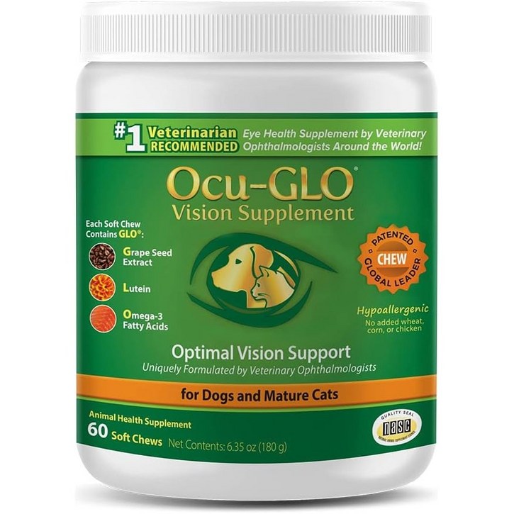 오큐클로 Ocu-GLO 고양이 눈영양제 강아지 눈영양제 60츄어블 X 1