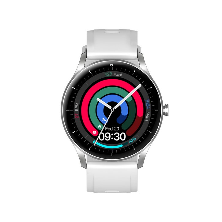 PEJE GPS 운동 및 걸음 수 측정 24시간 건강 모니터링 블루투스 통화 스마트워치, 은색, 4.9cm, GPS + 블루투스