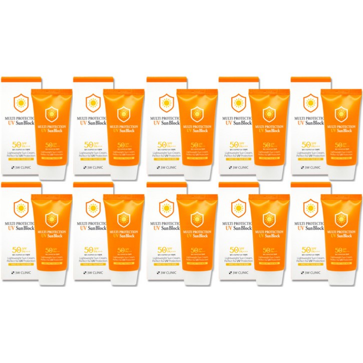 3W클리닉 멀티프로텍션 UV썬블록 SPF50+/PA+++ 10개 혼합자차 식물성 추출물 순하고 촉촉한 데일리 썬크림