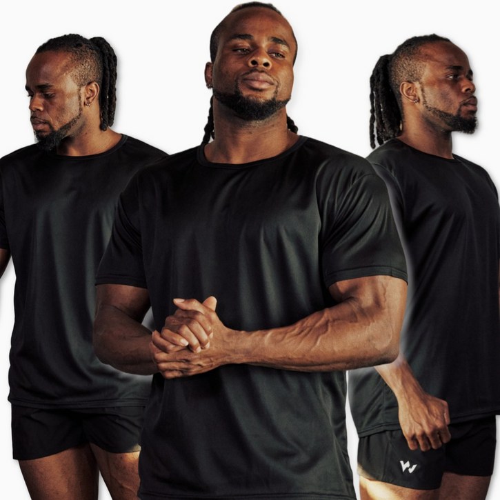 111 윈어블 남여공용 무지 기능성 쿨 반팔 티셔츠 3P