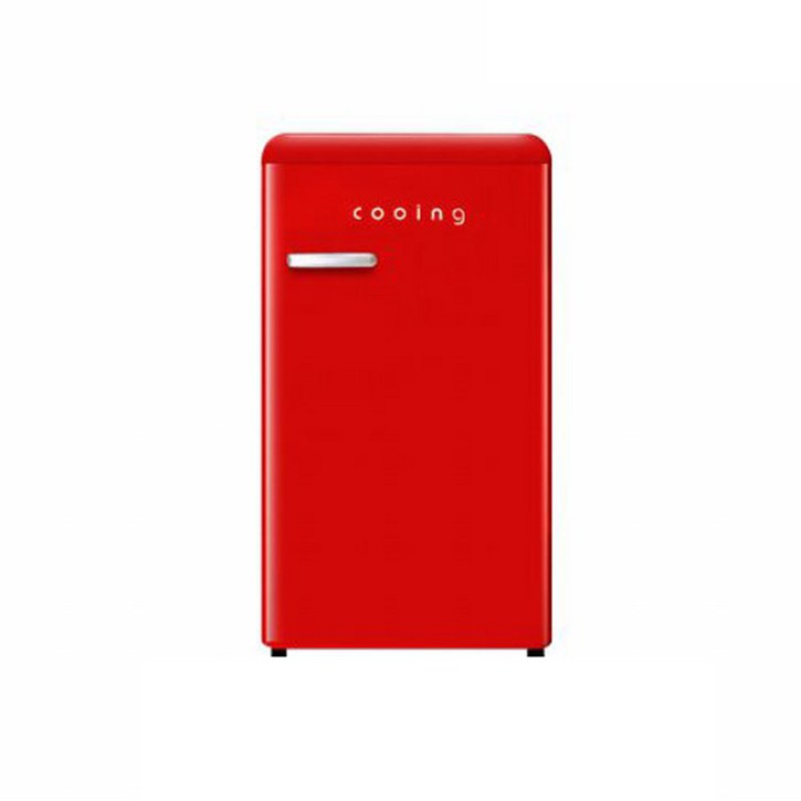 쿠잉 레트로 원도어 냉장고 REF-S92BK 원룸 소형 미니 가정용 인테리어 냉장고, REF-S92R (퓨어레드)