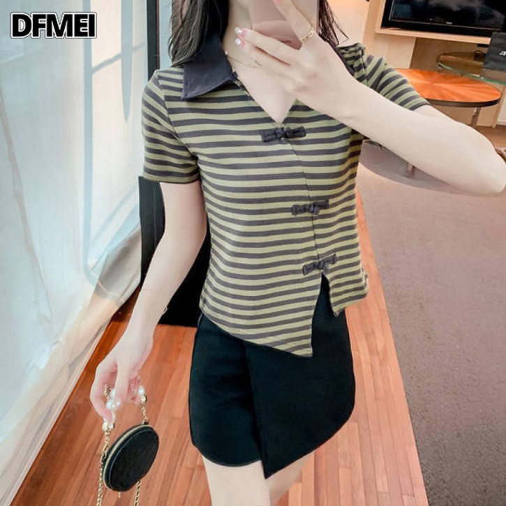DFMEI 반팔 쇼트 티셔츠 상의