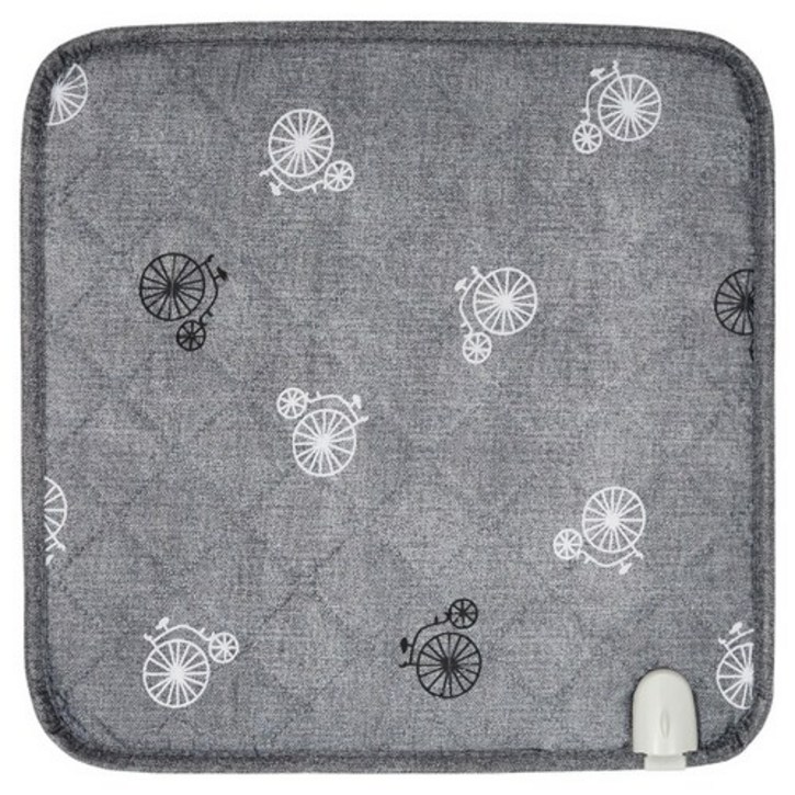 HanilMedical 카본 열선 탄소 전기 방석, 엔틱자전거그레이, 45 x 45 cm