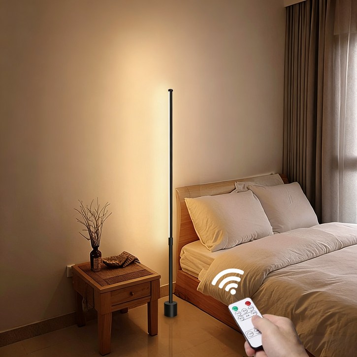 SASAKO 무선리모컨 LED 플로어 장스탠드 조명 3색모드 밝기조절 침실 거실 무드등
