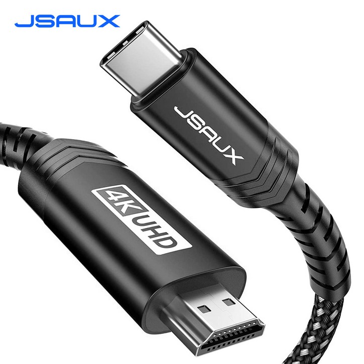 JSAUX C타입 to HDMI 4K UHD 60Hz Ver2.0 미러링 케이블, 블랙, 1개, 3m