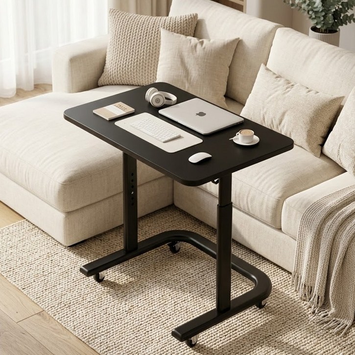 하루꿈 사이드 테이블 높이 조절 이동식 보조 1인용 데스크 다용도 학생 공부 책상