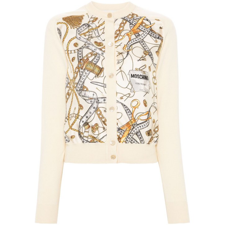 모스키노 로고 프린트 가디건