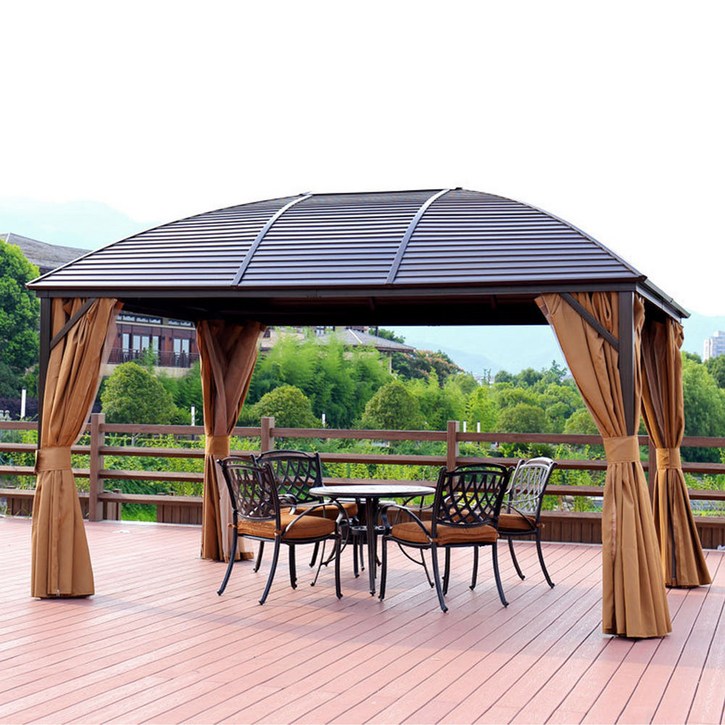 지아이엘 프리미엄 파고라8705 3x4M 가제보, 브라운