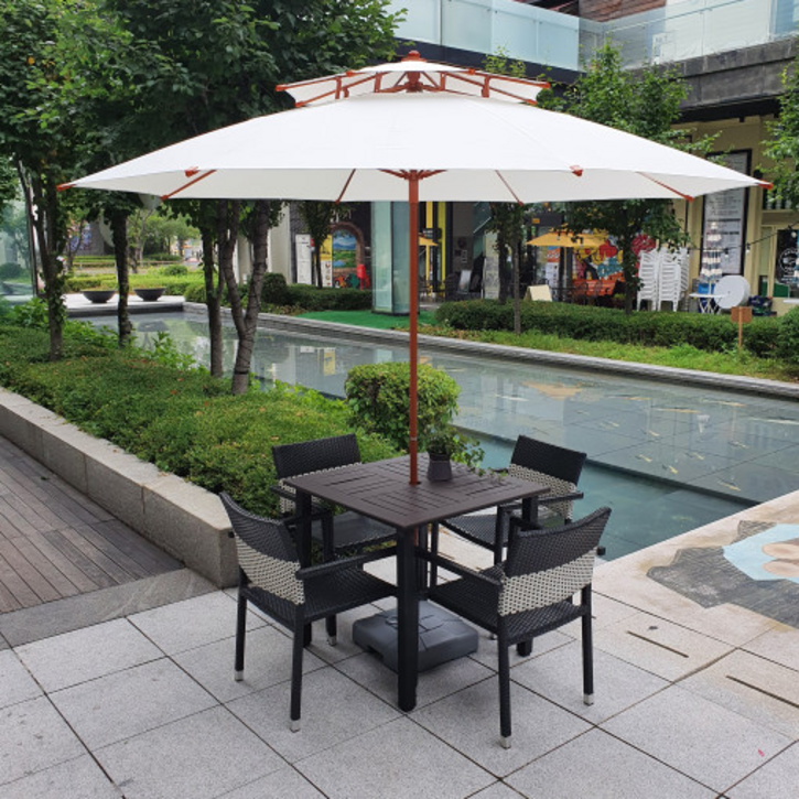 아임파라솔 국산 감성 대형 우드 나무 카페 정원 루프탑 캠핑 피크닉 파라솔, 아이보리색+우드