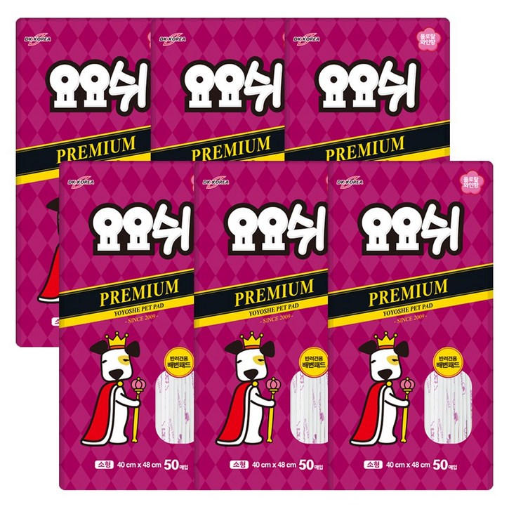 오너클랜 [요요쉬] 배변패드 프리미엄 50매 * 6개 묶음 (총 300매), 50개입, 6개