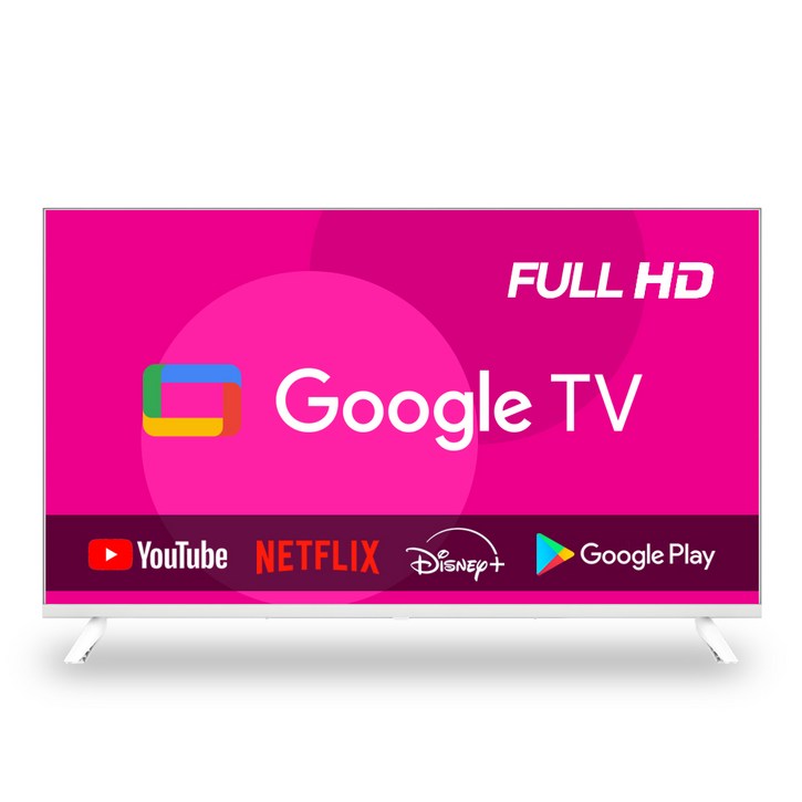 이브이 32인치 81cm FHD 스마트 구글TV 화이트 에너지효율 1등급, 고객직접설치, 스탠드형, 32인치 FHD 구글TV 화이트, 81cm