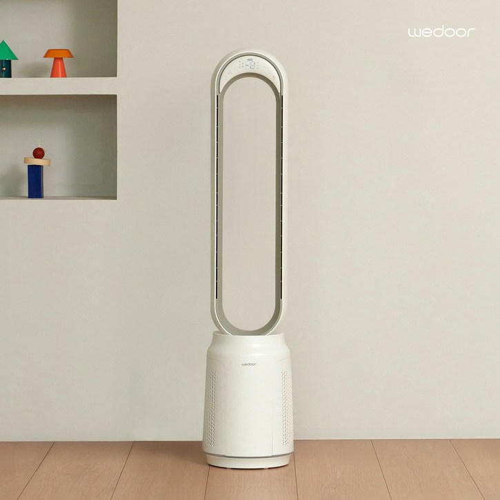 위도어 날개없는 선풍기 공기청정 헤파필터H14 BLDC 무풍 타워형 저소음 퓨어타워