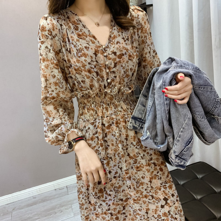 낭만고양이 플라워원피스 여성 쉬폰원피스 봄원피스