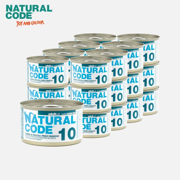 내추럴코드 이탈리아 고양이 캔 습식사료 11가지 맛, 24개, 85g, 10 참치와 흰살생선