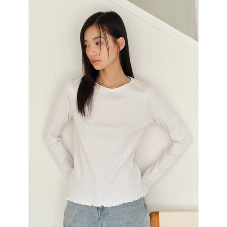 매장정품 폴햄 POLHAM 여성) 플리츠 립 긴팔티_PHF2TS2410 PHF2TS2410 78846