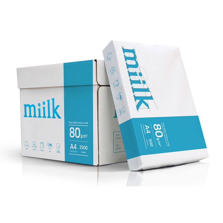 한국제지 밀크 복사용지 80g, A4, 2500매 한국제지 밀크 복사용지 80g, A4, 2500매
