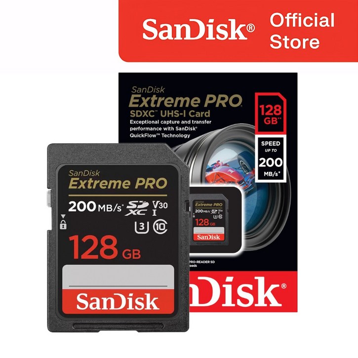 샌디스크 정품 SD 메모리카드 Extreme Pro 익스트림 프로 SDXC 평생보증 Lifetime Limited, 1개, 128GB