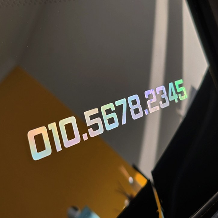 번호만 부착하는 심플한 주차번호알림판 방수 컷팅스티커, 1개, 라지홀로그램