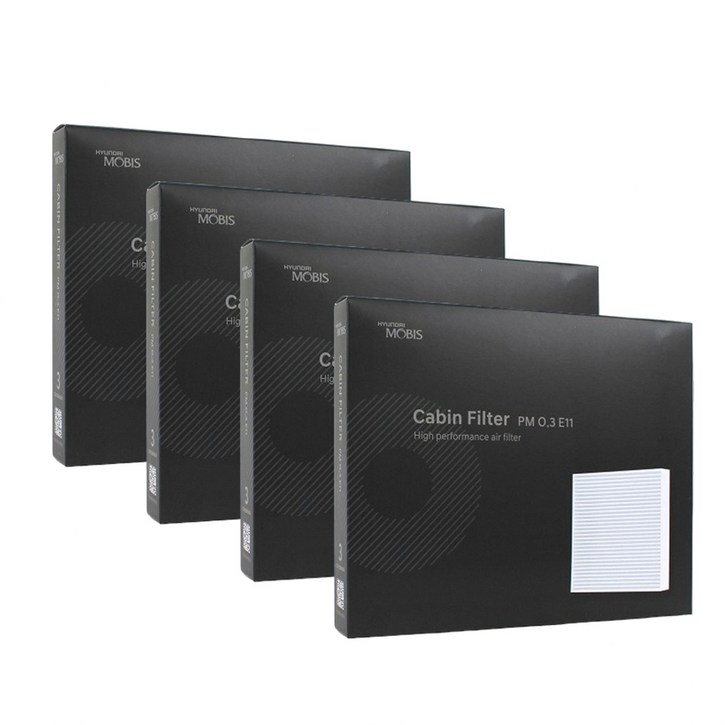 현대모비스 정품 프리미엄 에어컨필터 2년분 4개입 카니발KA4 전용 2020년식~현재까지 적용 3번