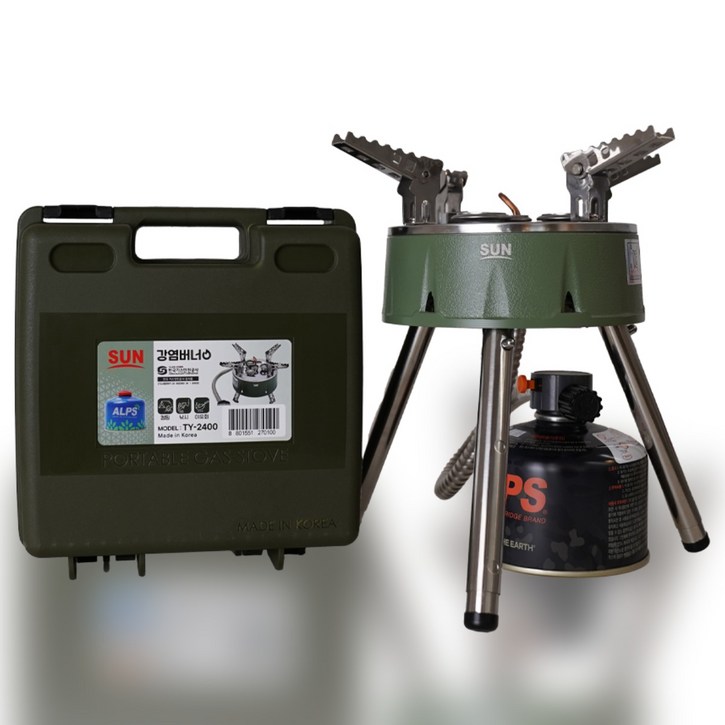 썬연료 초고화력 그리들버너 캠핑 이소 가스 강염버너 TY-2400, 1개, 밀리터리