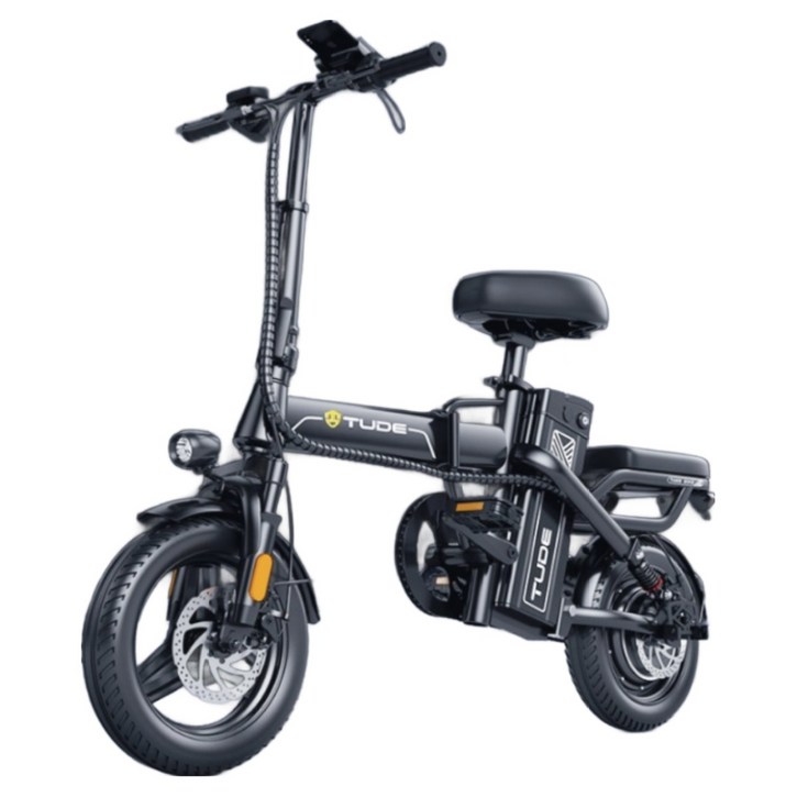 TUDE 고출력 전기 자전거 자토바이 모토벨로 접이식 전동 48V, F4, 경량스틸