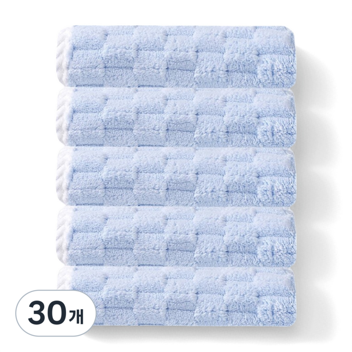재고 정리 세일 융풍 수건 호텔수건 고급 수건 샤워타올 디자인예쁜수건 되게 부드럽다, 30개, 스카이블루