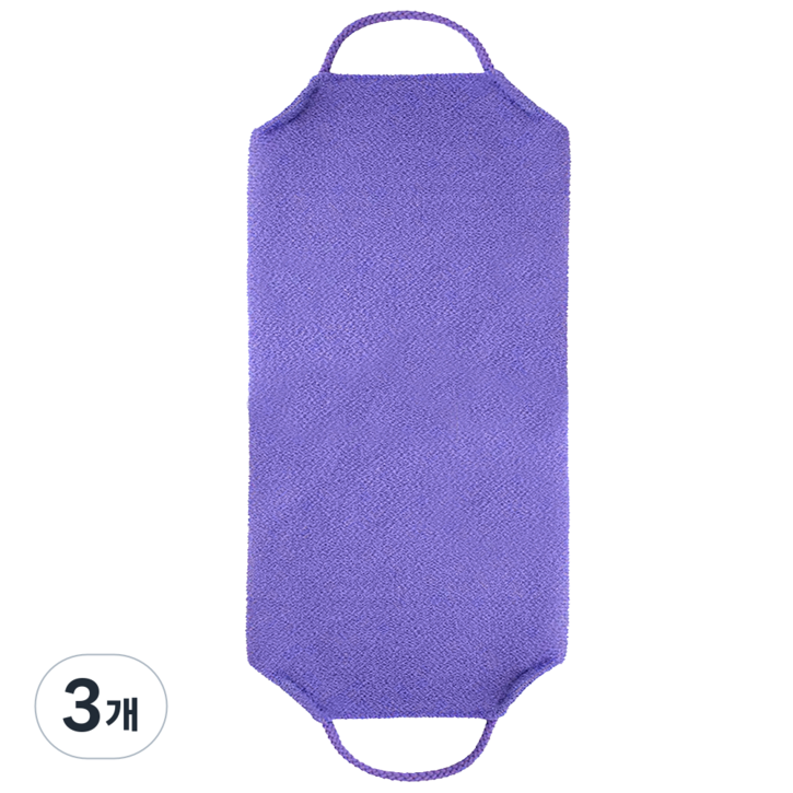 클렌시아 고급대나무 때밀이타올 때타월 등타월, 3개, 1개입, 퍼플