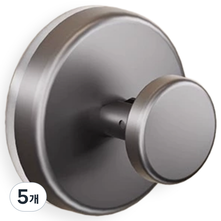 내집클로버 흡착식 다용도 착붙 걸이, 5개, 그레이