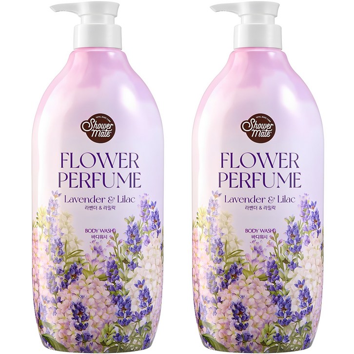 샤워메이트 퍼플플라워 퍼퓸 바디워시 라벤더&라일락 향, 900ml, 2개
