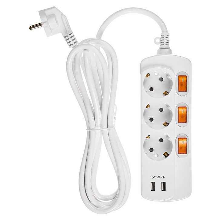 홈플래닛 멀티탭 3구  USB 2포트