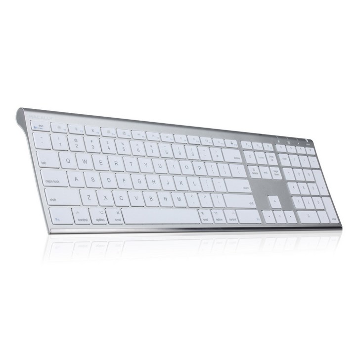맥컬리 울트라 슬림 RF 무선 알루미늄 일반형 키보드, 그레이 화이트, RFACEKEY