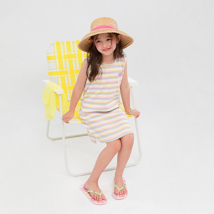 제이키즈 여아용 퐁듀 골지 나시 원피스 J8353