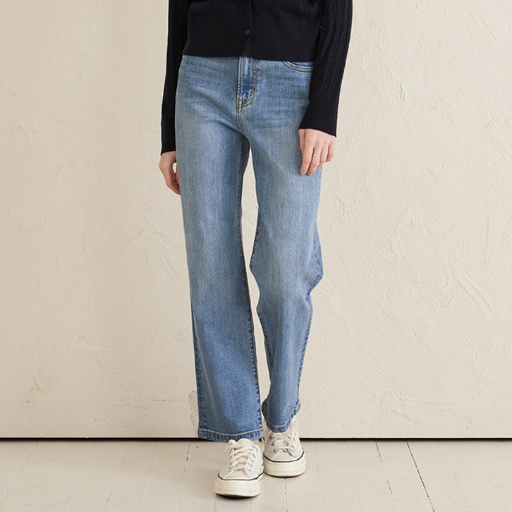 210에디트 여성용 데님 스트레이트 팬츠