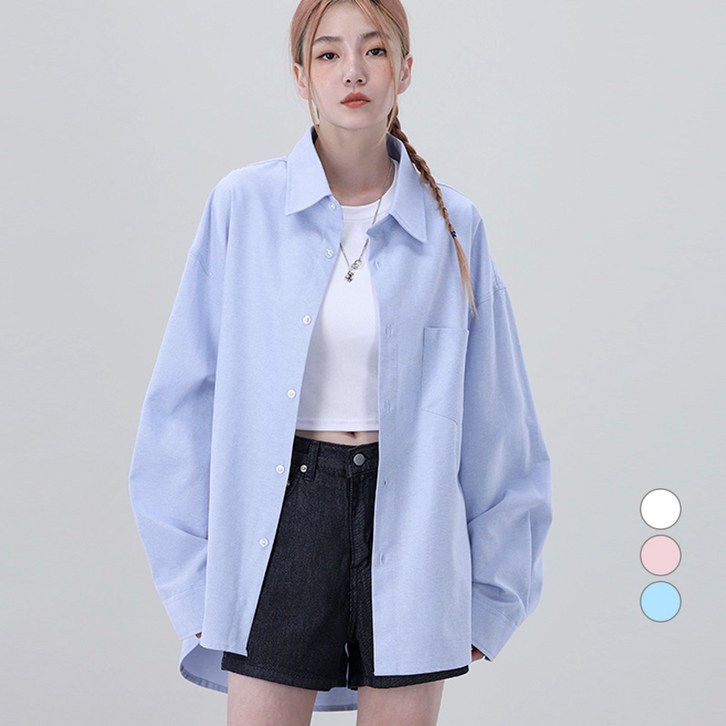 어썸어라운드 여성용 옥스포드 오버핏 셔츠 어썸어라운드 여성용 옥스포드 오버핏 셔츠