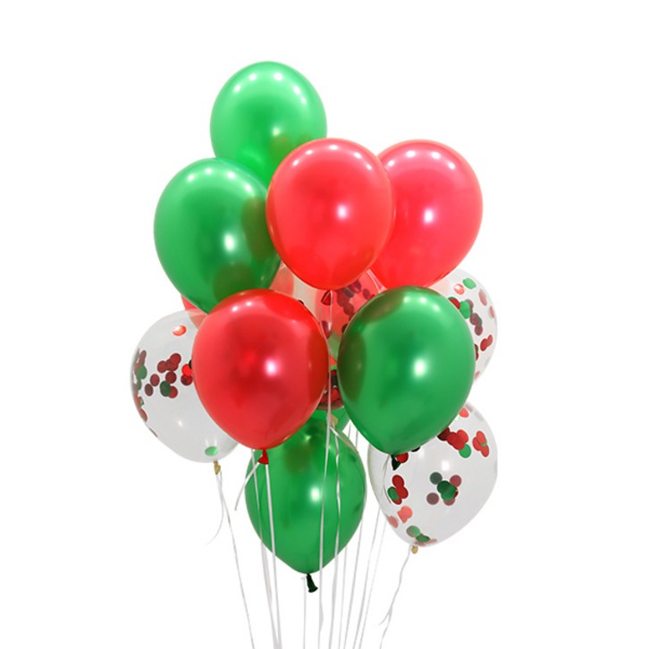 컨페티풍선세트 15입 크리스마스 파티 생일 헬륨풍선