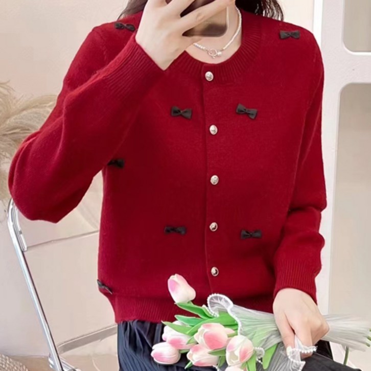 C&D 기본핏 귀여운 리본핏 가디건