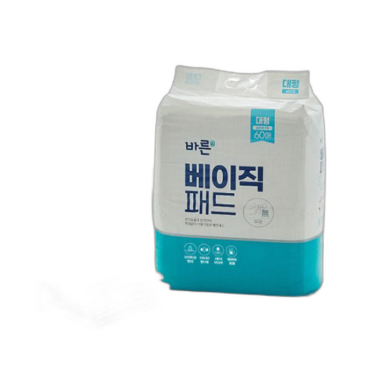 3개세트 바른 베이직패드 대형 60매 강아지 배변패드 강아지 배변패드