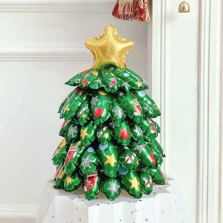 크리스마스 은박 스텐딩 풍선 파티풍선, 1개, 미니트리