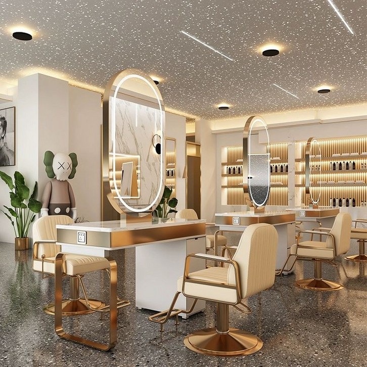 대형 양면 미용실 경대 미용 헤어샵 스탠드 단면 거울