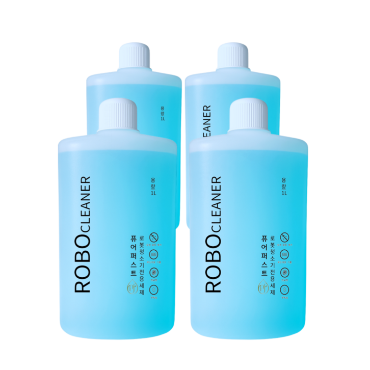 퓨어퍼스트 로보락 호환 세제 로봇청소기 세척액 클리너, 4개, 1L